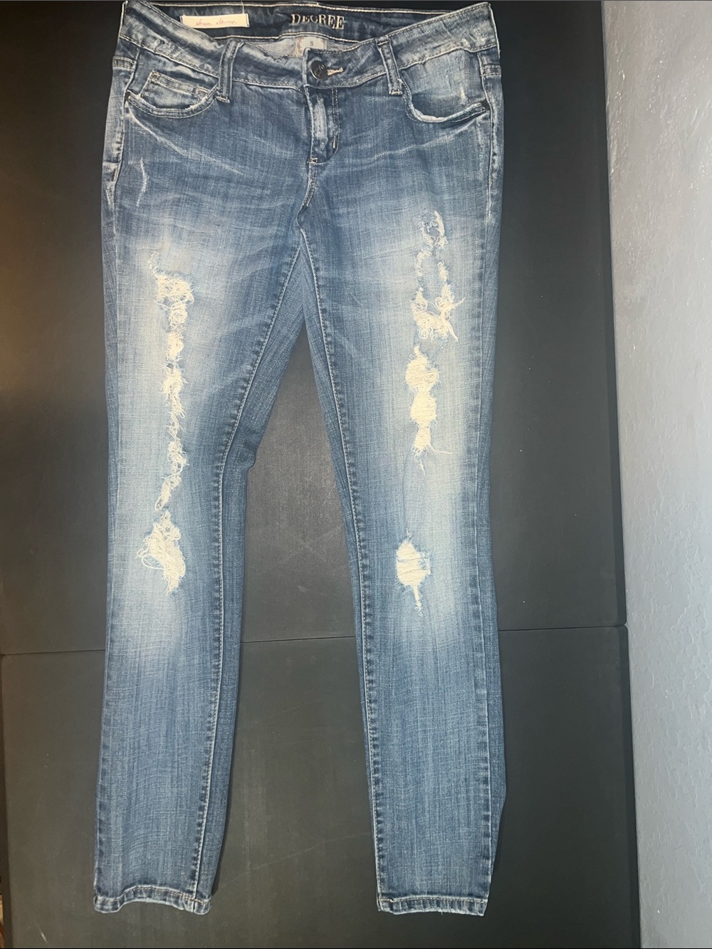 Decree Distressed Blue Skinny Jeans